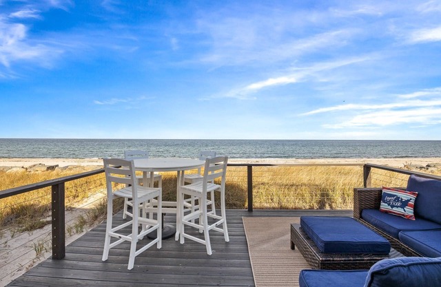 Beachfront Bliss: Modern Plymouth Home w/Direct Beach Access and deck in front of ocean!