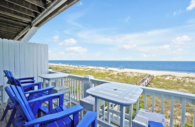 Beachfront Duplex with 3 Decks and Awesome Ocean Views & Beach Access