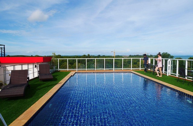 Beachfront, Rooftop saltwater pool with panoramic sea view