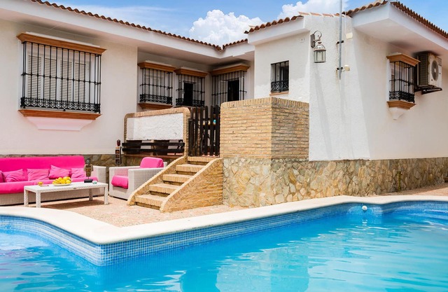 Beautiful vacation villa with pool near the beach.
