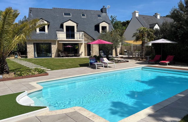 Belle Villa Avec Piscine, Proche Plage et Commerces, Pour 8-10 Personnes,