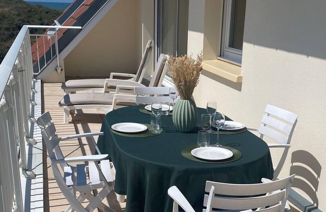 Bright apartment with balcony in the sun