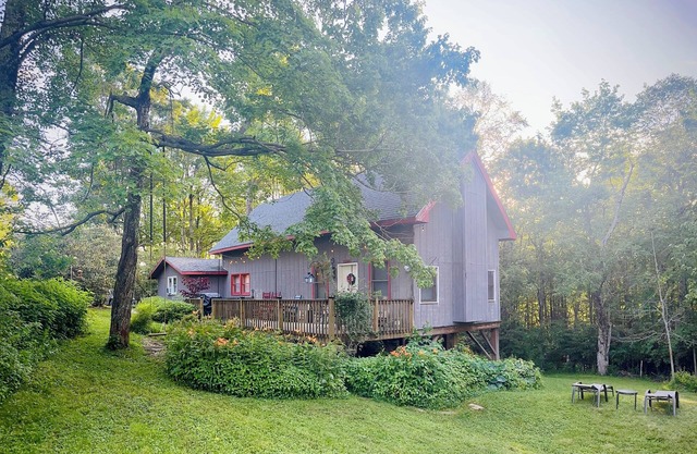 Cabin with yard, fireplace, pet friendly, near Boone, New River