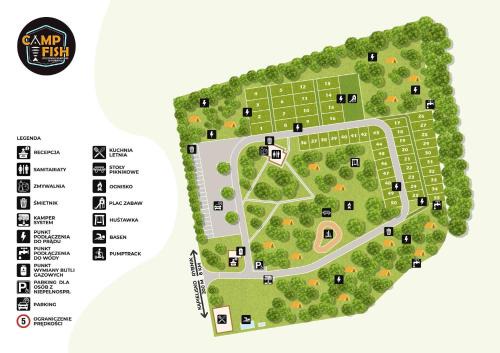 Camping Camp Fish, parcele kempingowe z własnym namiotem, przyczepą lub kamperem