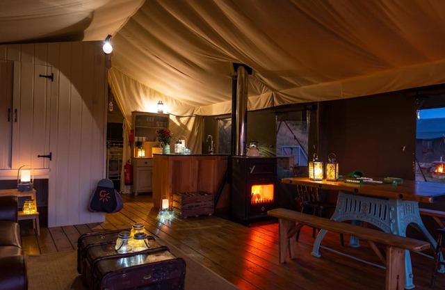 Canvas & Campfires, Luxury Safari Tent Glamping, only Seren Tent has a hot tub