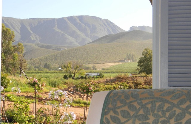 Cape Winelands cottage 90m2 with beautiful views of vineyards, mountains & orcha