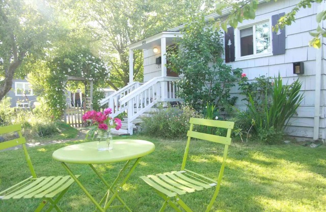 Captain's Cottage, historic cottage on corner lot.