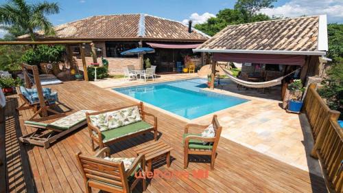 Casa de campo com vista para a montanha em Itupeva