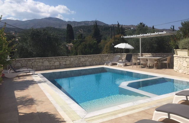 Centrally located villa in Kassiopi. Totally private - big pool - lovely views