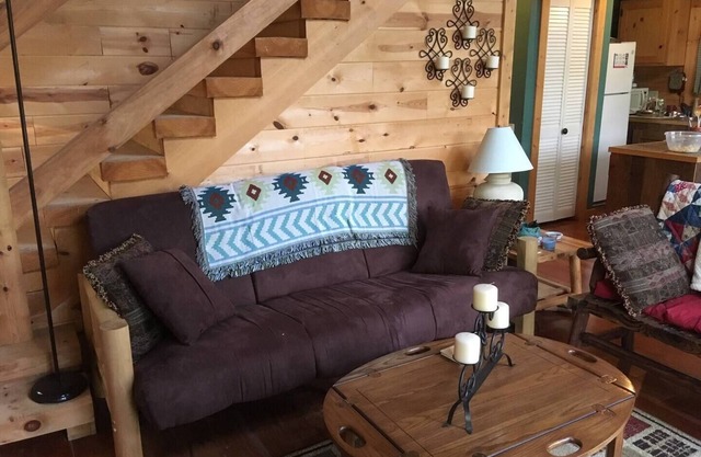 Charming 2-bedroom cabin with AC, WiFi on private lake in Dunlap, Tennessee