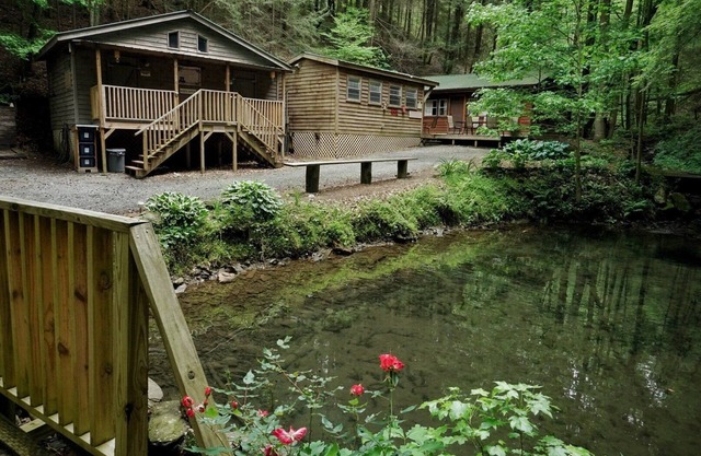 Charming 2-bedroom POND NOOK cabin at Mulberry Gap with AC, WiFi, & Kitchenette!