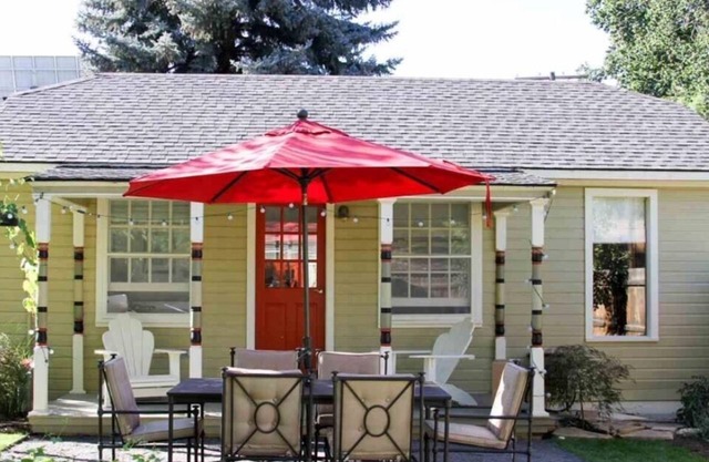 Charming studio cottage on quiet street with beautiful landscaping and gardens.