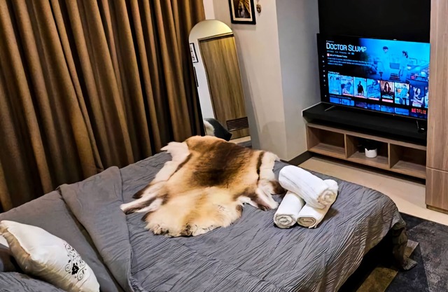 Chic 2BR End Unit with King Bed, Fast Wi-fi FREE Parking~Mall of Asian