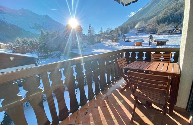 Cosy apartment Ski in out and Mt blanc view