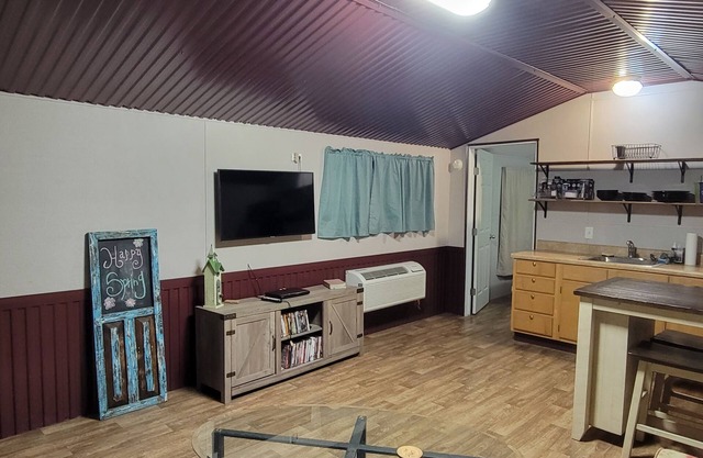 Cozy one bedroom one bath cabin with WiFi and AC/heat in quiet country setting.
