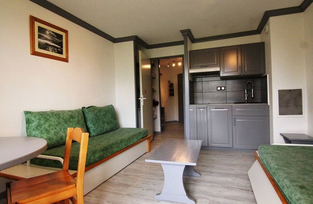 Cozy Studio in L'Alpe d'Huez, Sleeps 3, Near Slopes & Shops, Pool & Sauna Access, Pet-Friendly