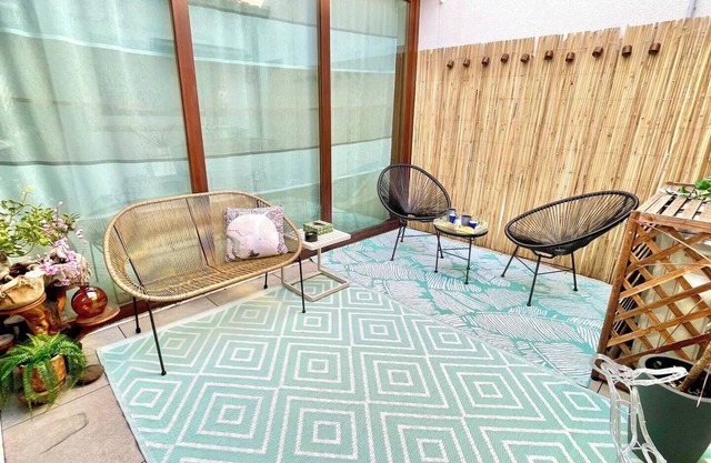 Design and comfort with Private Patio, steps from the Basilica of Saint Anthony.