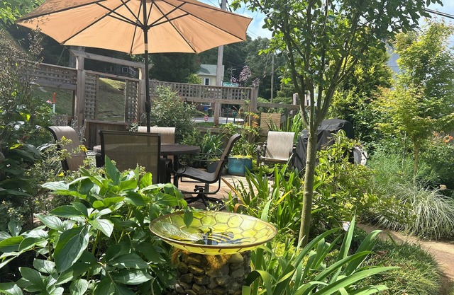 Designer bungalow walkable to downtown Asheville with Japanese garden mtn views