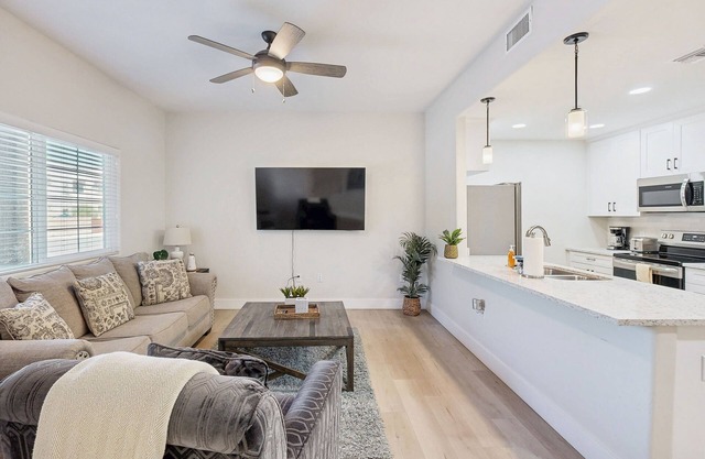 Dog-friendly condo with pool, central AC, washer/dryer - walk to shops & trails