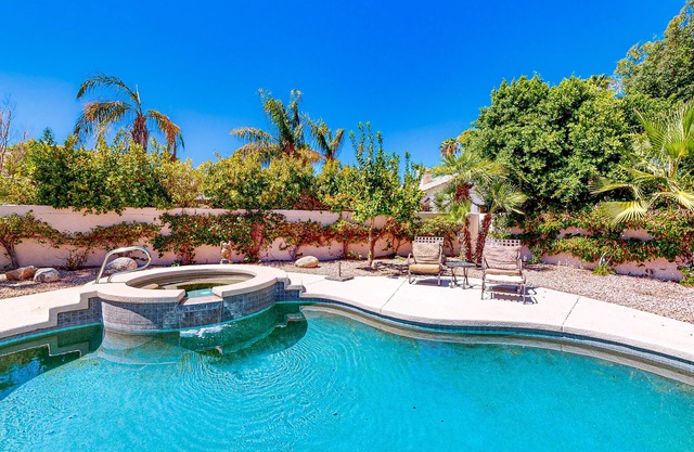 Dog-friendly home with private pool & spa, outdoor kitchen area