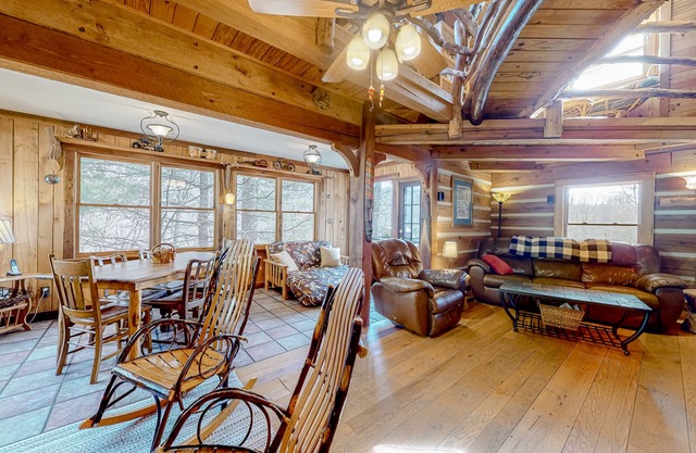 Dog-friendly mountain view cabin on four acres with a washer/dryer & fireplace