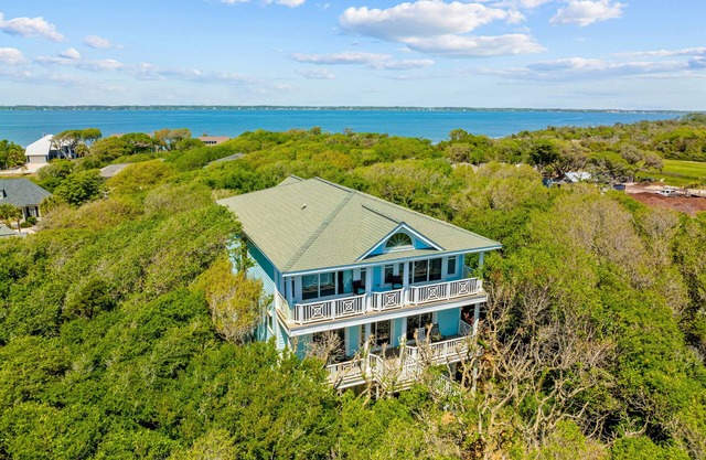 Dog-friendly home with ocean/sound views and private beach path