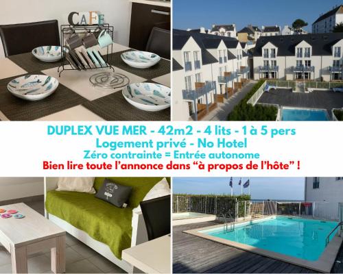 DUPLEX VUE MER - Plage à 100m- 4 lits - parking sous sol