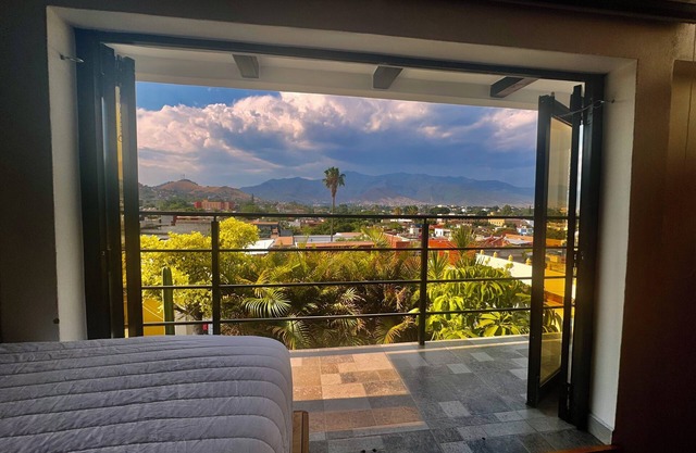 E&A lookout point in the Historic Downtown of Oaxaca with views of the mountains