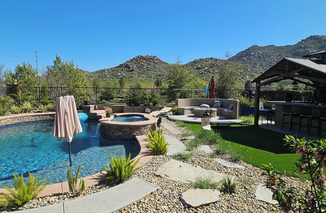 Five-bedroom vacation home located eight minutes from the Menifee Lakes Golf.