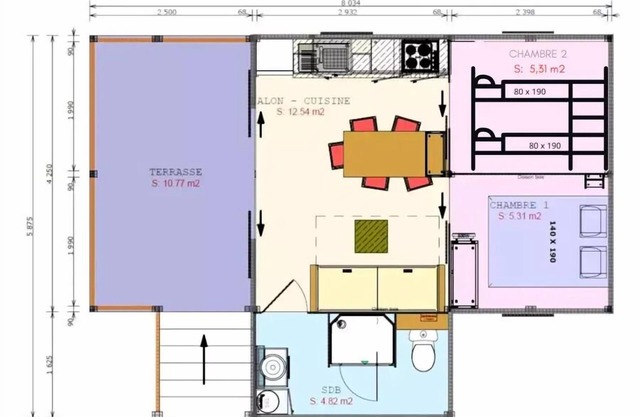 Flower Camping Le Kerleyou * - Cosyflower Premium 38 m2 - 2 bedrooms - TV + Sheets + Towels 4 persons