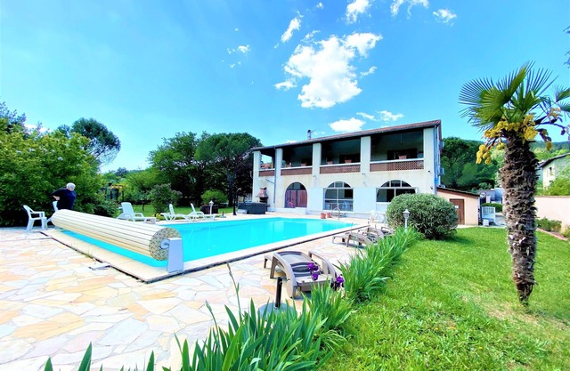 Ground floor of a large villa, with shared heated pool, jacuzzi, parkland