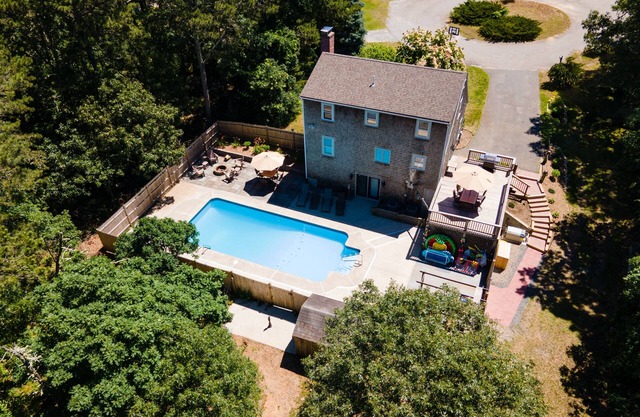 Harwich home with private heated pool, central A/C, king beds, bike trail