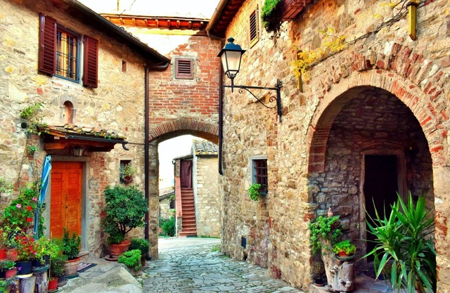 Home Elena private garden Chianti view