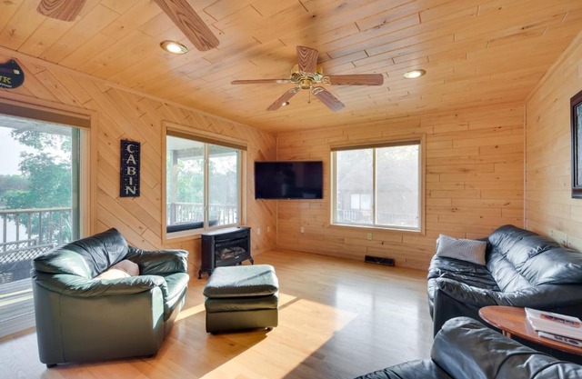 Lakefront Birchwood House with Deck and Fire Pit!