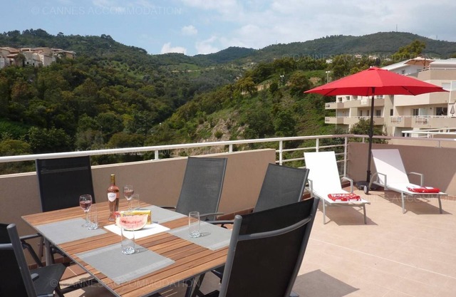 Large and confortable apartment sea view on the hills of Mandelieu