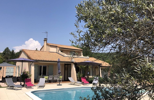 Large villa with beautiful pool and large beach