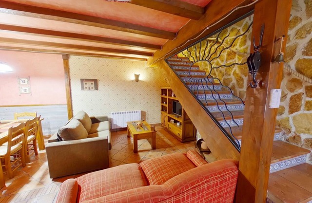 Located in the village: AA/CC electric fireplace wifi wifi hydro cabin pets allowed