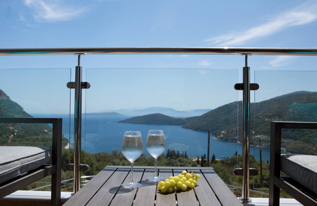 Luxury 6 bedroom villa with stunning views of the Ionian sea in Mikros Gialos