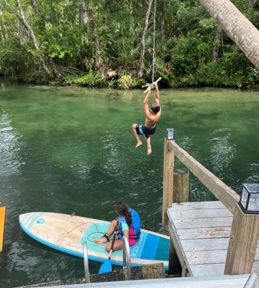Main River Retreat hot tub, canoe with trolling motor