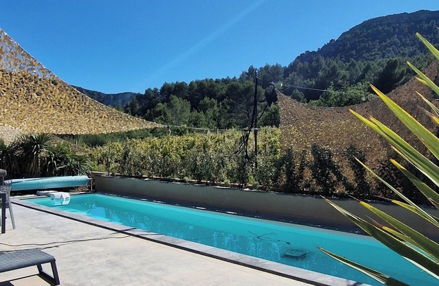 Modern loft villa with terrace and swimming pool, unobstructed view of nature