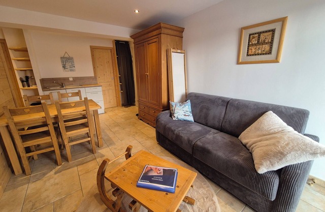 Newly renovated 1-bedroom apartment with parking and south-facing balcony in resort center