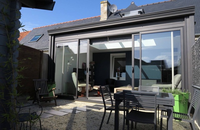 Nice renovated south facing house with closed courtyard in TREGASTEL