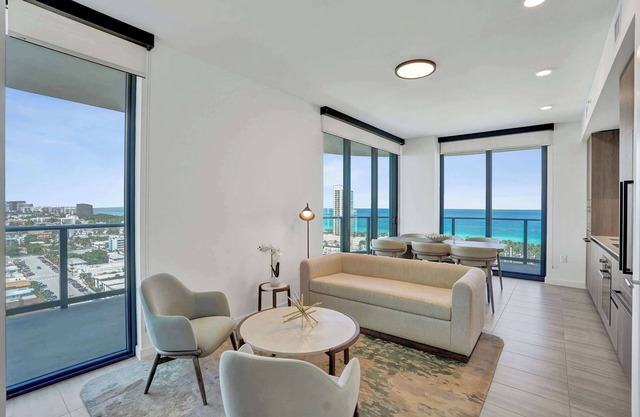 Ocean & Skyline Views from this Stylish 4BR Condo – Miami Beach