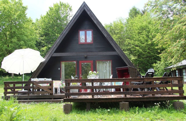 Pitched roof holiday home in the nature park on the Twistesee in an absolute forest location