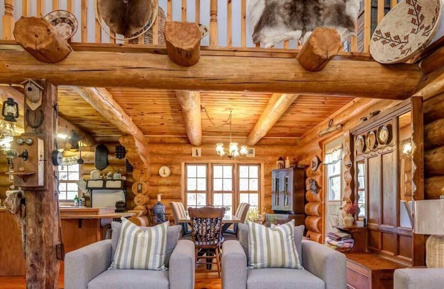 Private, relaxing waterfront log cabin