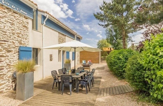 Renovated Farmhouse Between Nantes and Coast with Garden, Terraces, and Family Amenities