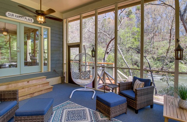 Riverfront Ellijay Home w/ Game Room & Grill!