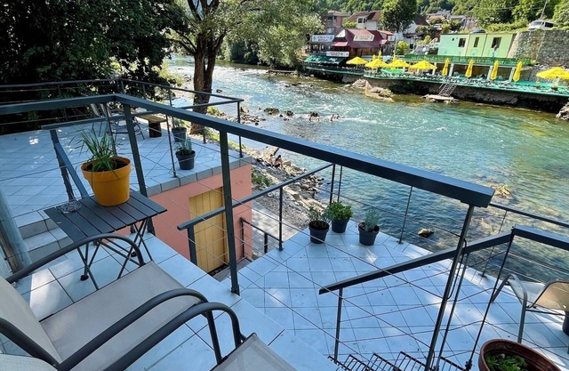 Riverside 2-bedroom house with private terraces and stunning views in Banja Luka
