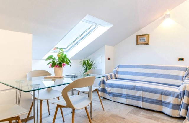 Romantic attic in villa, at the foot of a historic village, all sea view