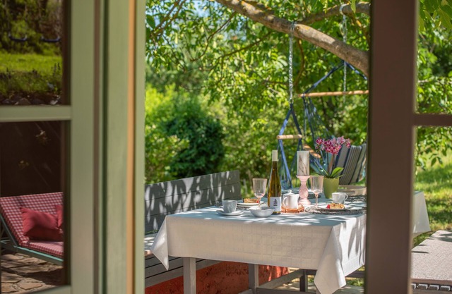Romantic wine cottage up hill country side near forest trails